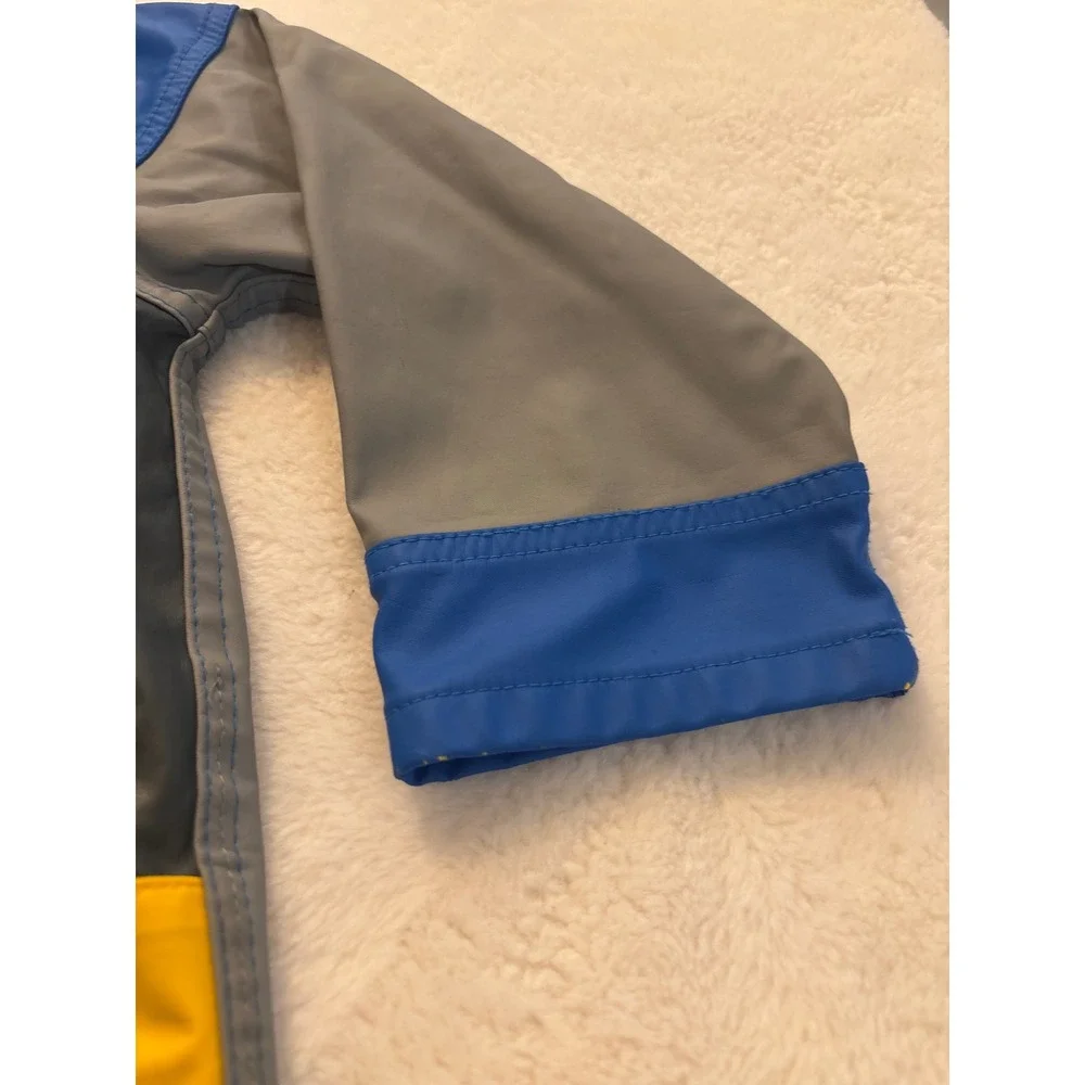 Western Chief Kids Batman Raincoat Blue Grey Yellow Hooded Rain Jacket 4T